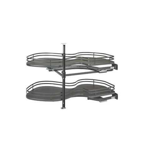 Rev-A-Shelf Steel, Orion Gray, 37.6 in W, 24.5 in H, 21.55 in D, 21.55 in L, Orion Gray 5372-18-FOG-R